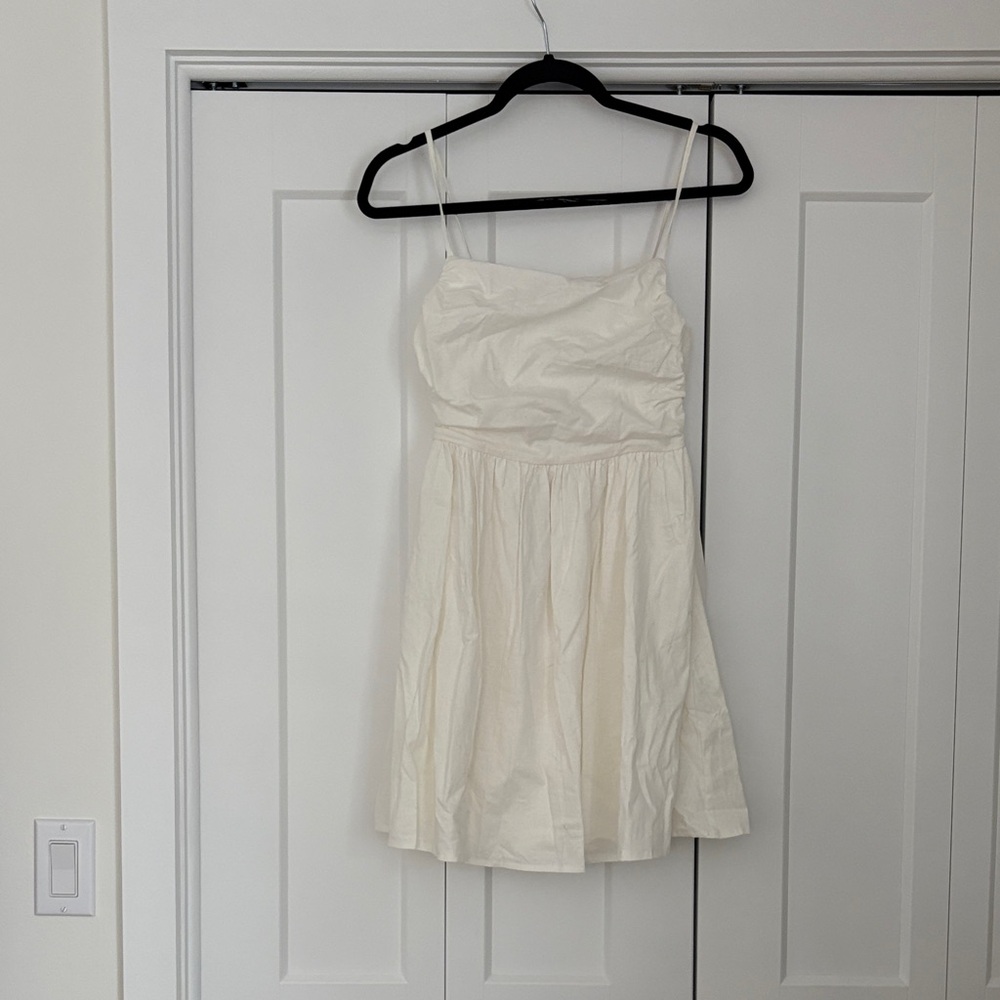 Hello Molly Cream Mini Dress with Spaghetti Straps